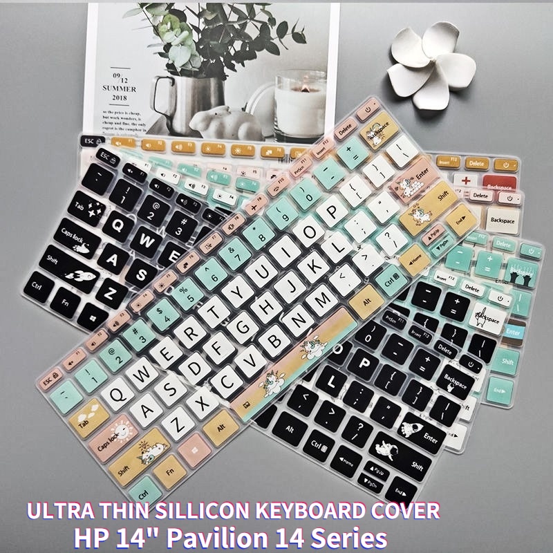 cute cartoon printed HP 14 Inch Laptop Keyboard Cover Silicone Keyboard Protector Film Keyboard Komputer Membran untuk HP Pavilion X360 14-BA/14-BF/14-BW/14S-CF/14q-cs0001TX