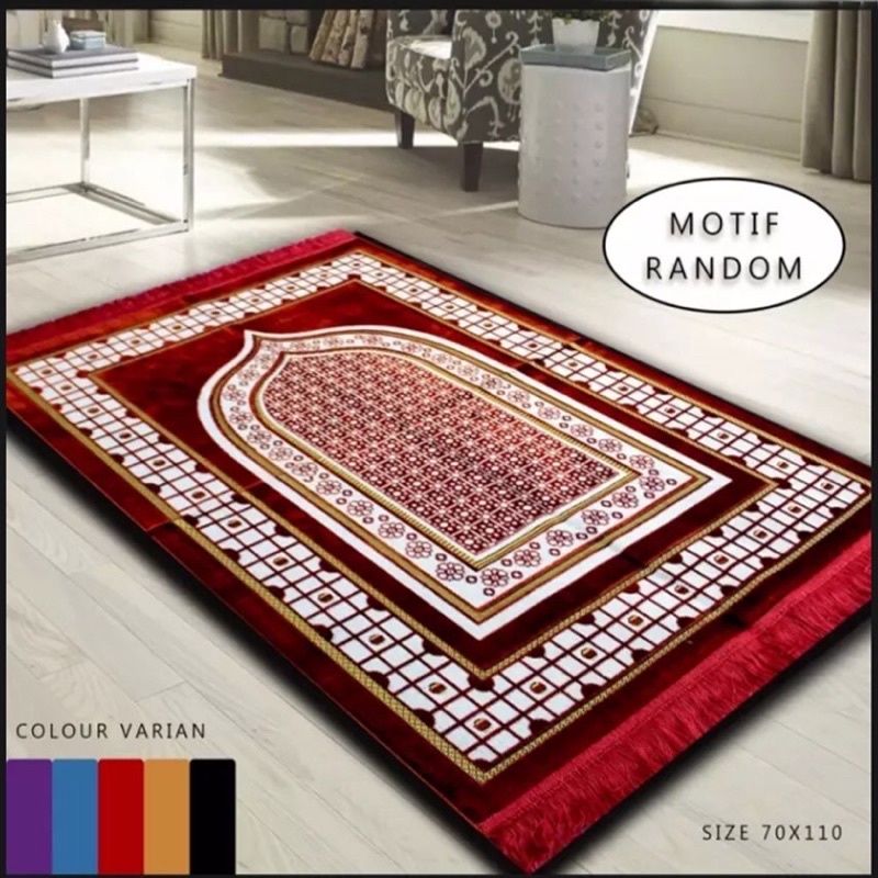 Sajadah Turki Beludru Halus Super Tebal | velteksa super| Dewasa 70x110 cm Souvenir Haji dan umroh | Kado Guru