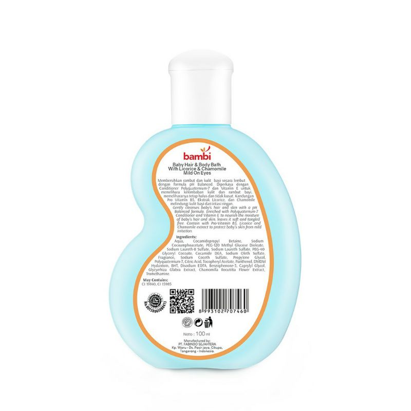 Bambi Baby Hair &amp; Body Bath 2in1 100ml