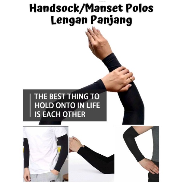 Sepasang Handsocks Manset Warna Hitam Polos