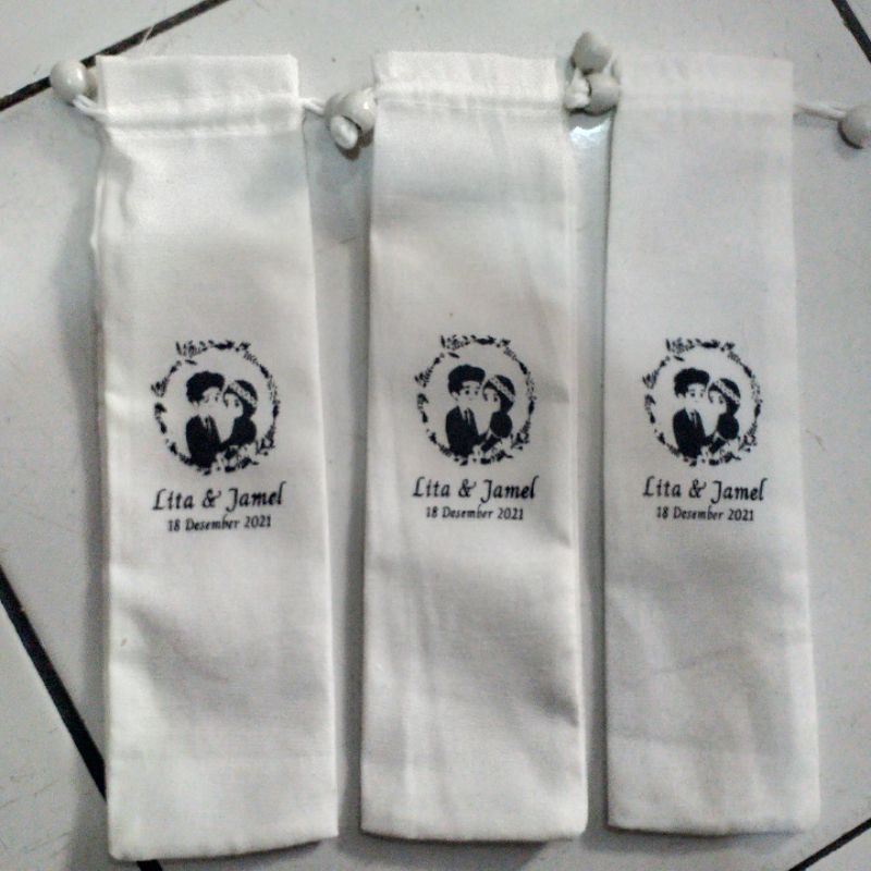 souvenir blacu tempat sedotan stainless set