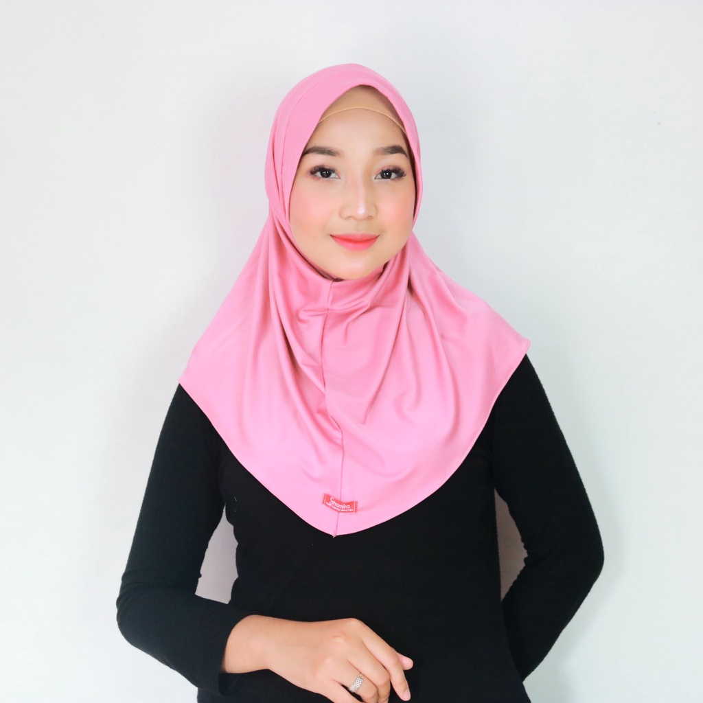 Kerudung Khimar Instan Hijab Sporty pet bahan Jersey Olahraga Volly Basket Futsal By Shamira-6