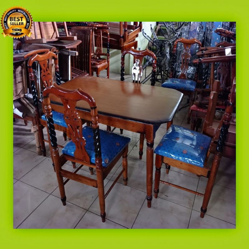 meja makan kayu tambang