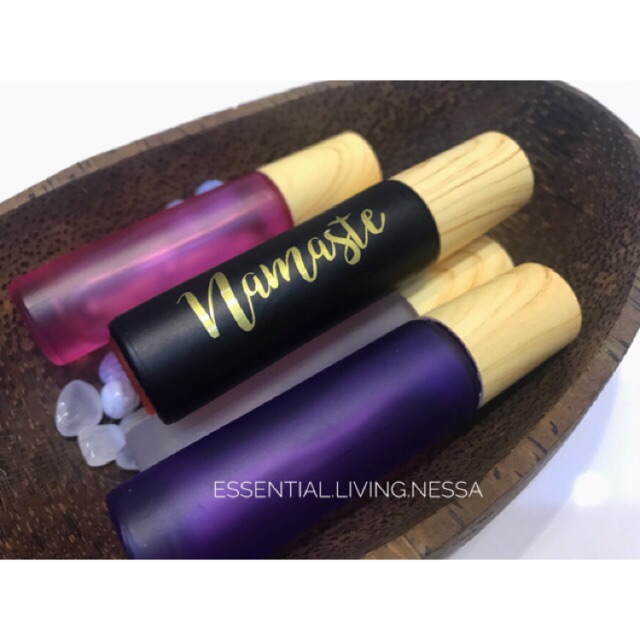 Botol Roller Frosted Tutup Kayu 10 ml Roller warna/Roller warna Dove/Rollon Parfum/ Roller Roll on