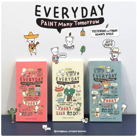 

Paint Many Tomorrow Everyday Diary / Buku Catatan / Buku Harian - Coral