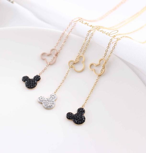 Kalung Mickey Nori Titanium Anak &amp; dewasa Anti Karat &amp; Alergi MM