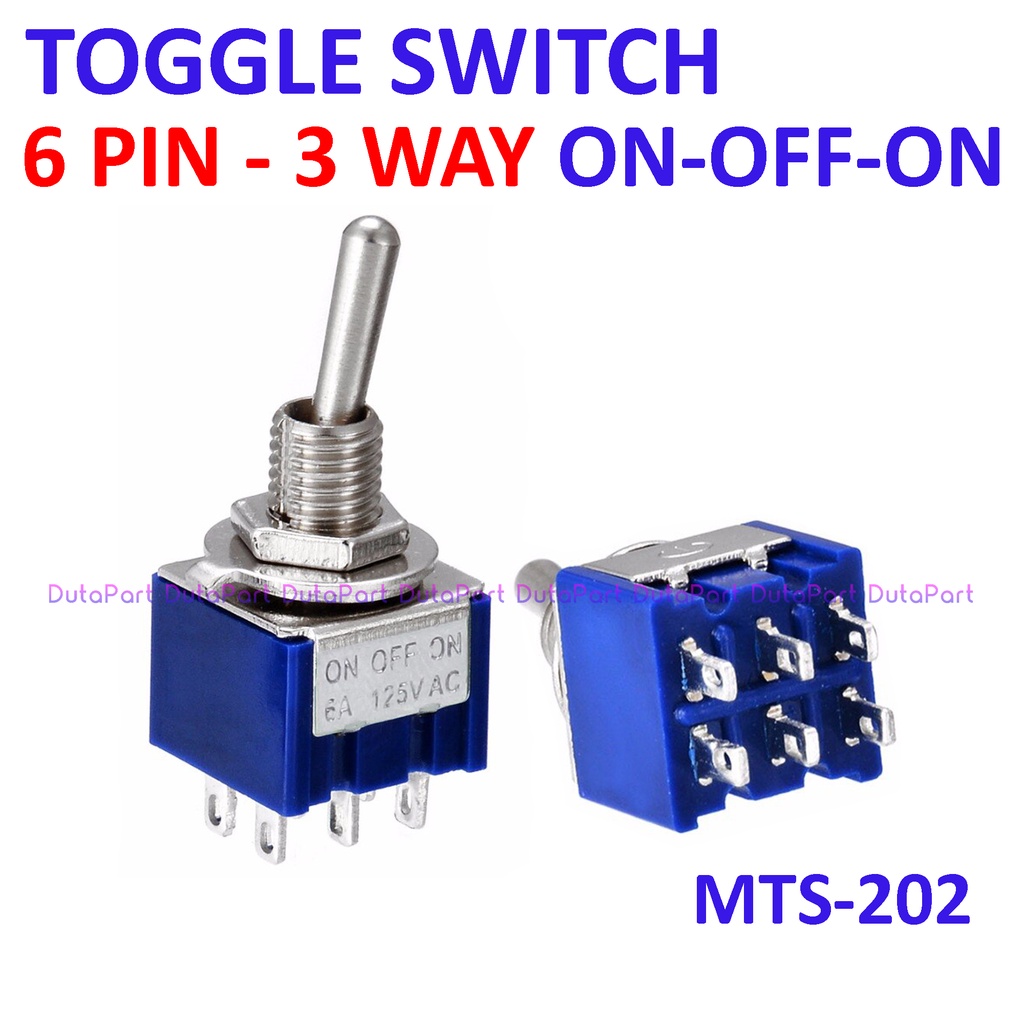 Saklar Toggle MTS-203 6 PIN 3 Way Arah Posisi ON-OFF-ON Switch Togle