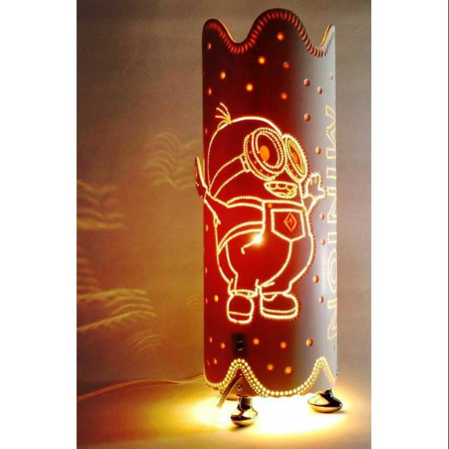 Lampu tidur lampu pvc lampu hias karakter paralon ukir