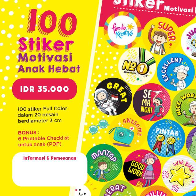 

Stiker Motivasi per lembar (20 desain)