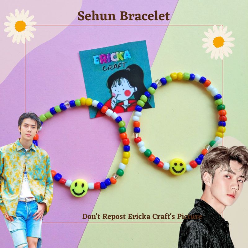 SEHUN EXO BRACELET BEADS / GELANG MANIK MOTE KPOP KOREA BY ERICKA CRAFT