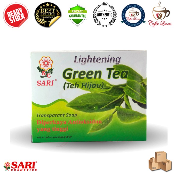 

SABUN SARI COSMETICS LIGHTENING GREEN TEA TEH HIJAU TRANSPARAN SOAP