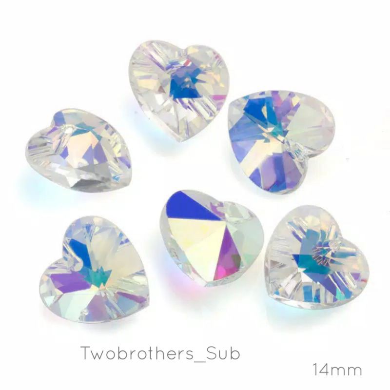 Crystal Heart Pendant | Liontin Kristal Bentuk Hati | Gratis Pengait Liontin