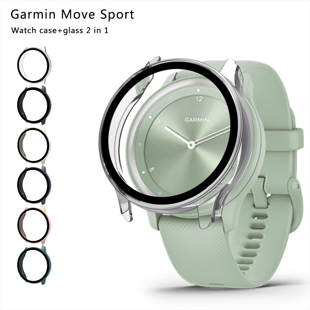 Casing Pelindung Layar Garmin Move Sport Frame PC &amp; Tempered Glass