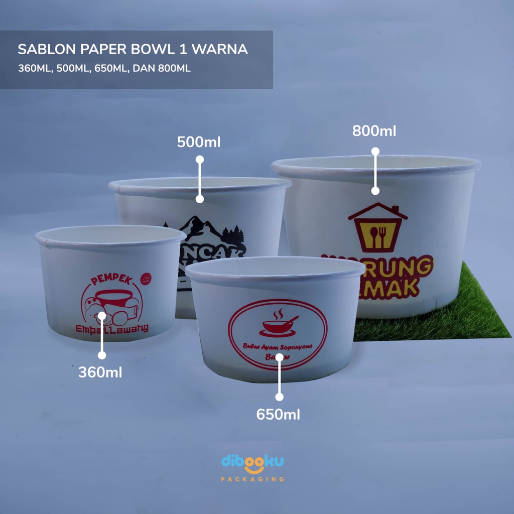 Jual Cetak Sablon Paper Bowl Warna Ml Ml Ml Ml Shopee Indonesia