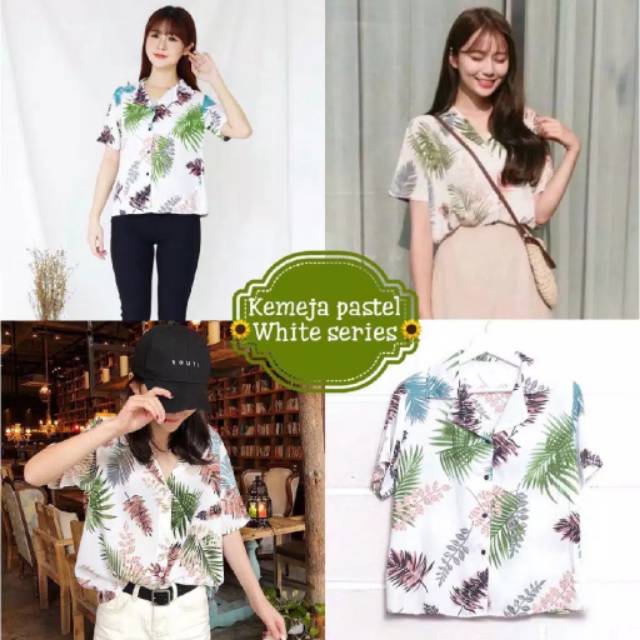 FF KEMEJA PASTEL DAUN / LUINNA / LUINA TANGAN PENDEK