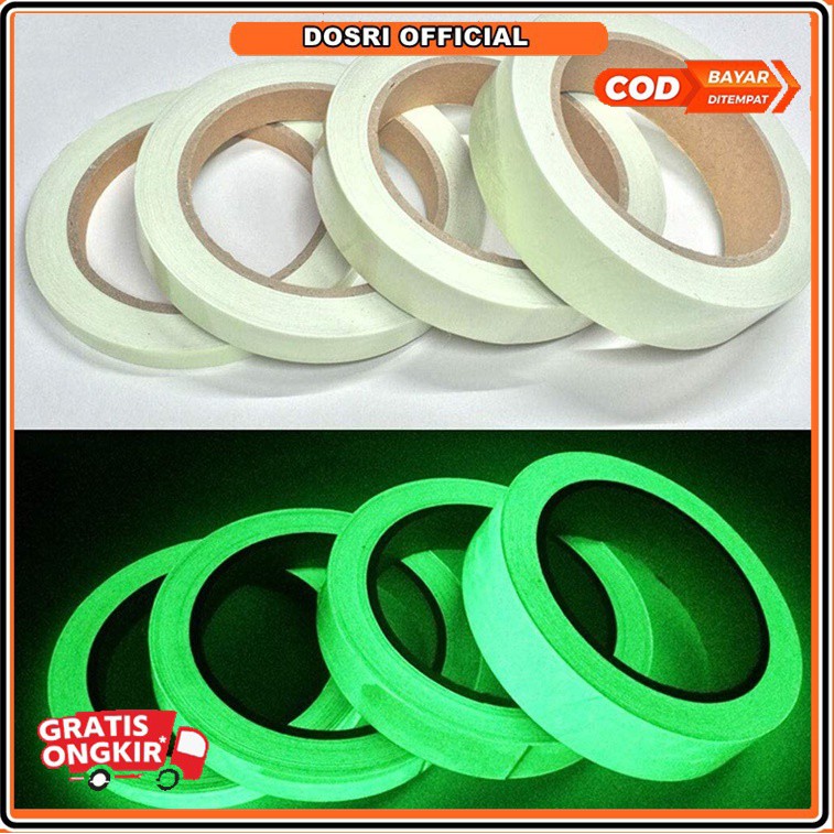 (BISA COD) Lakban Isolasi Glow in the Dark 10 Meter Lakban Menyala Otomatis Saat Gelap Dekorasi Indoor Outdoor