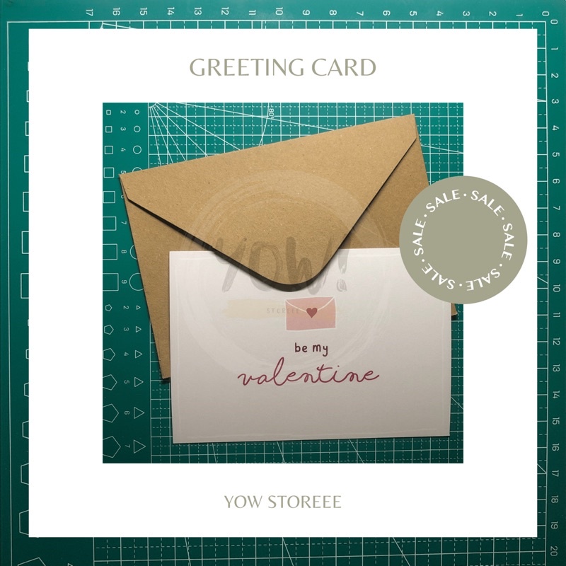 

[YOW CARD] Kartu Ucapan dengan Amplop Kraft Coklat / Greeting Card with Brown Kraft Envelope - I Love You / ILY - Valentines Card / Love Lovers Lovebirds / Be My Valentines Edition - YOW STOREEE