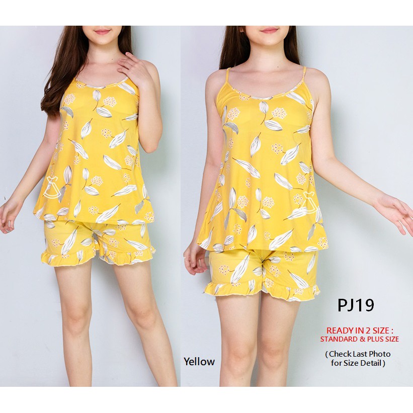PJ19 - Baju Tidur Setelan Piyama Wanita Celana Pendek
