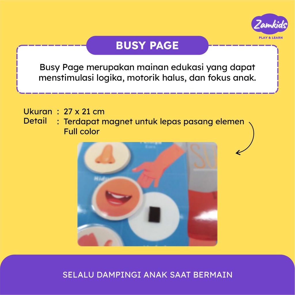 Permainan Edukasi Busy Page Anggota Tubuh Mainan Edukatif Anak Perempuan Dan Laki Laki By Zamkids