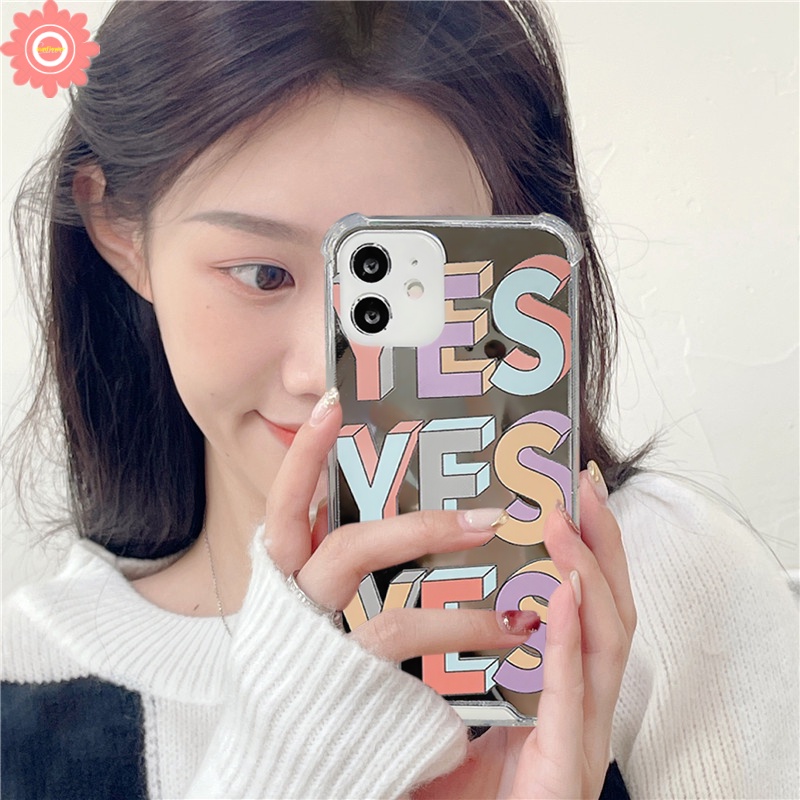 Casing iPhone 11 13 12 Pro Max 7 8 Plus 7Plus 8Plus XR X XS Max SE 2020 Shockproof Motif Huruf YES