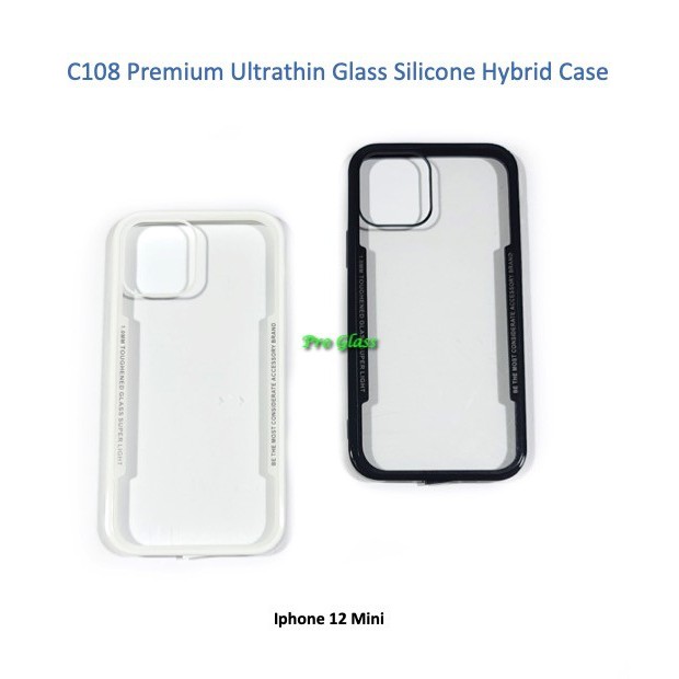 C108 Iphone 12 / 12 PRO / 12 MINI /  12 PRO MAX Ultrathin Glass SIlicone Premium Case Softcase