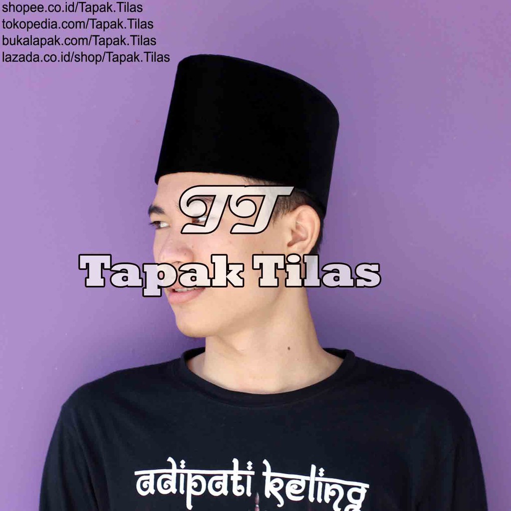 Songkok Hitam Polos Tinggi 14cm - Peci Kopiah Songkok Presiden