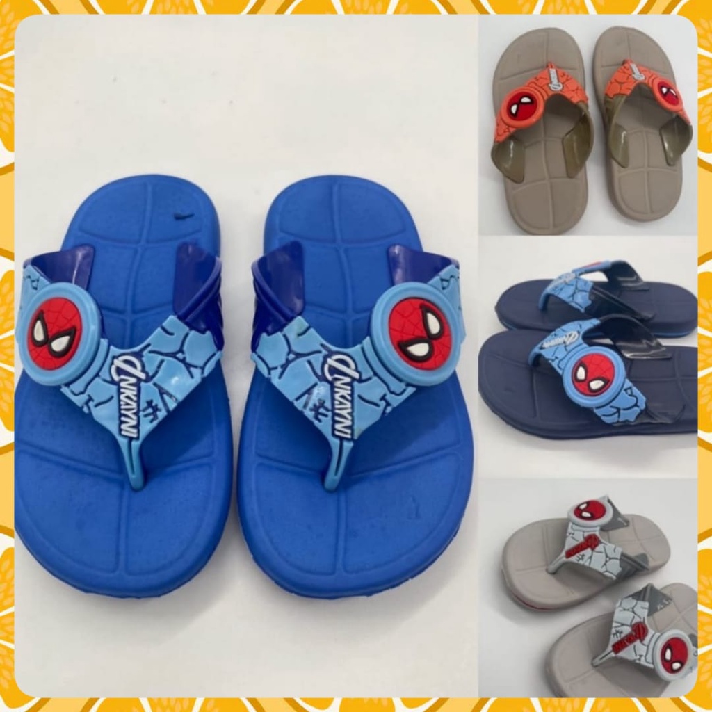 Sandal Anak Laki Laki Terbaru Kekinian Model Spider-Man Bahan EVA Karet Tidak Licin