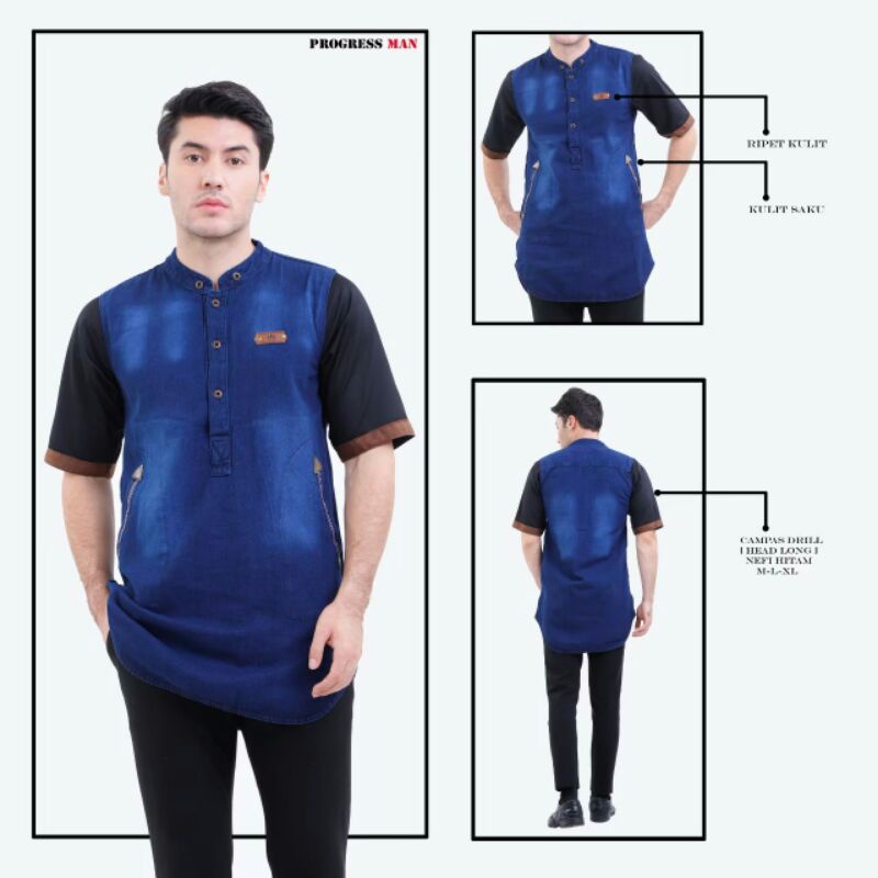BAJU KOKO PRIA KOKO JEANS KOMBINASI KURTA MUSLIM PAKISTAN