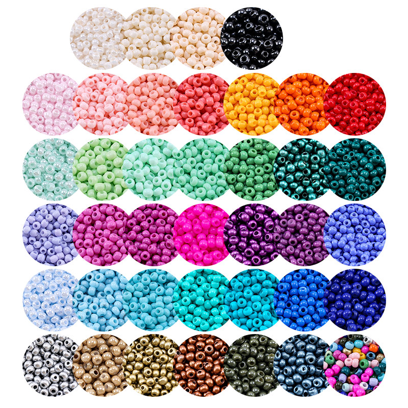 19 warna 2mm 2800 PCS Manik-manik Biji Kaca Multicolor 38 Warna Kecil Kerajinan Putaran Spacer Beads untuk DIY Gelang Anting Membuat Persediaan