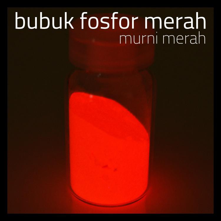 READY STOK BUBUK FOSFOR GLOW ZINC SULFIDE - GLOW PURE RED - NYALA MERAH MURNI PERALATAN MELUKIS