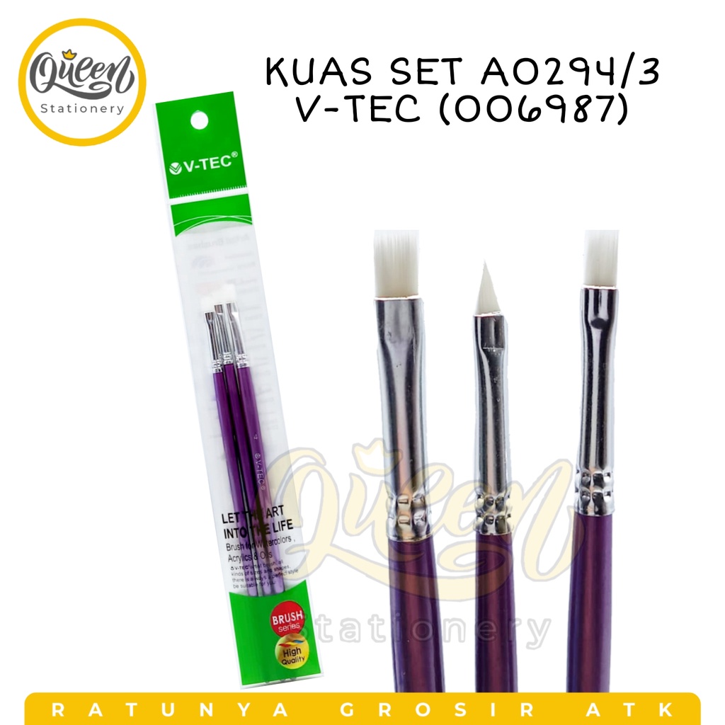 

1 SET (3 PCS) KUAS SET A0294/3 V-TEC / BRUSH V-TEC / KUAS LUKIS V-TEC (006987)