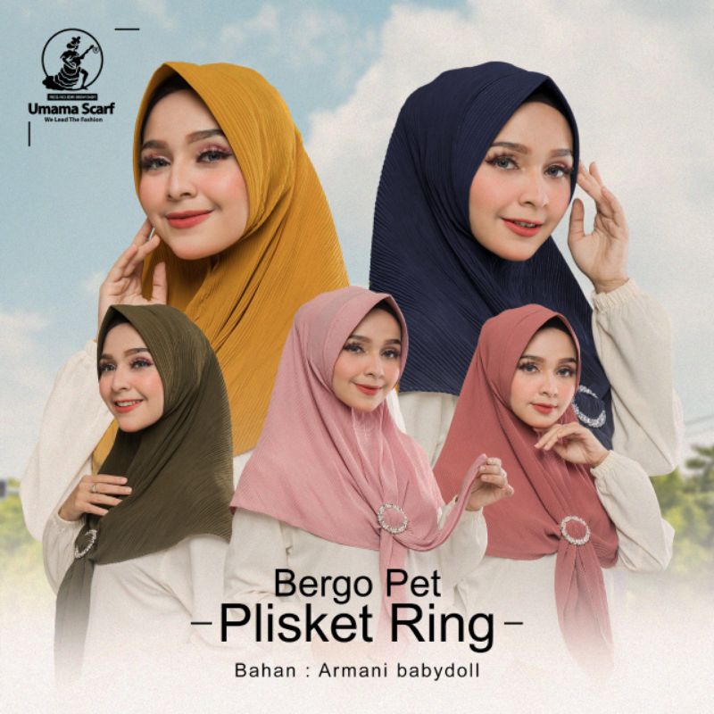 Jilbab Plisket Instan ada Pet Bergo Pet Plisket Ring Jilbab Instan Plisket Bonus Bros