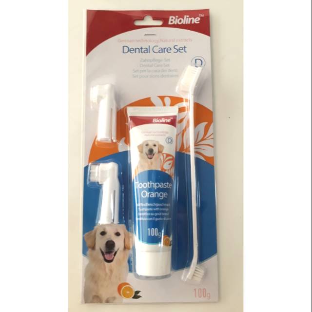 Sikat gigi dan odol anjing odol kucing Bioline