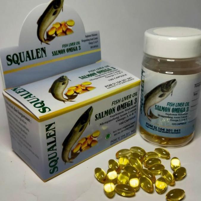 ORI SALMON OMEGA SQUALENE | SALMON FISH LEVER OIL PLUS DHA ( MINYAK IKAN ) 