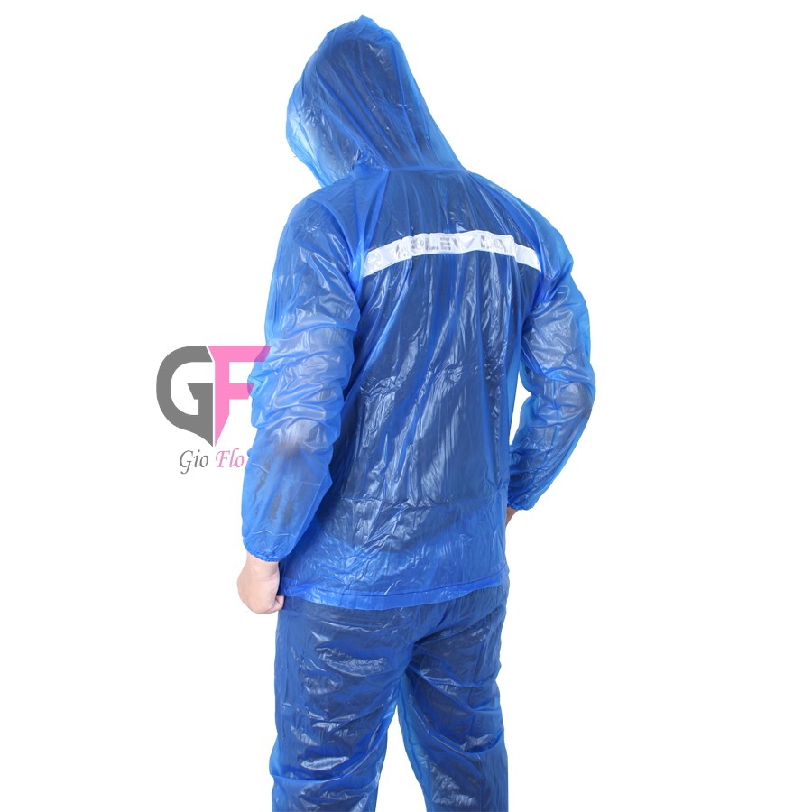 GIOFLO Jas Hujan Motor Transparan Bening Blue / MTR 305