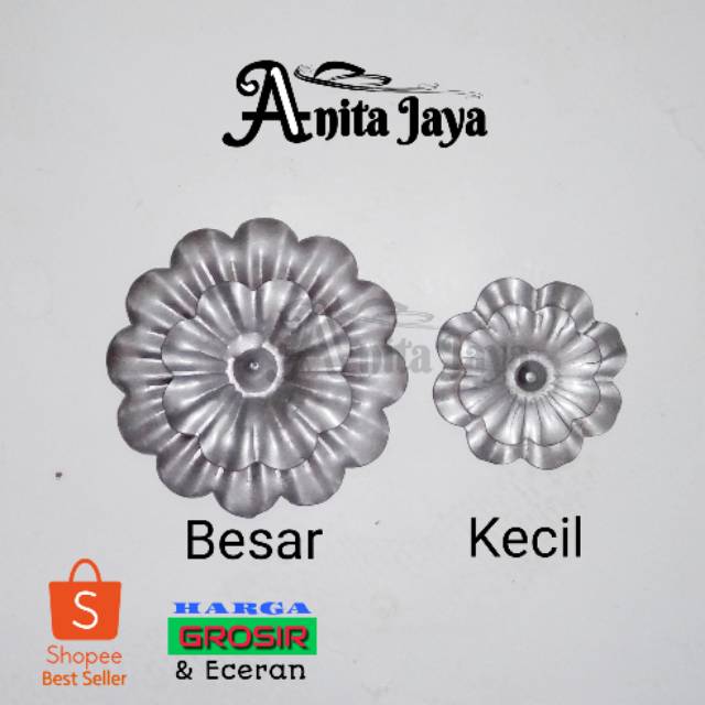 Bunga Matahari Tumpuk Besar Ornamen Pagar Besi Tempa Ornamen Tralis