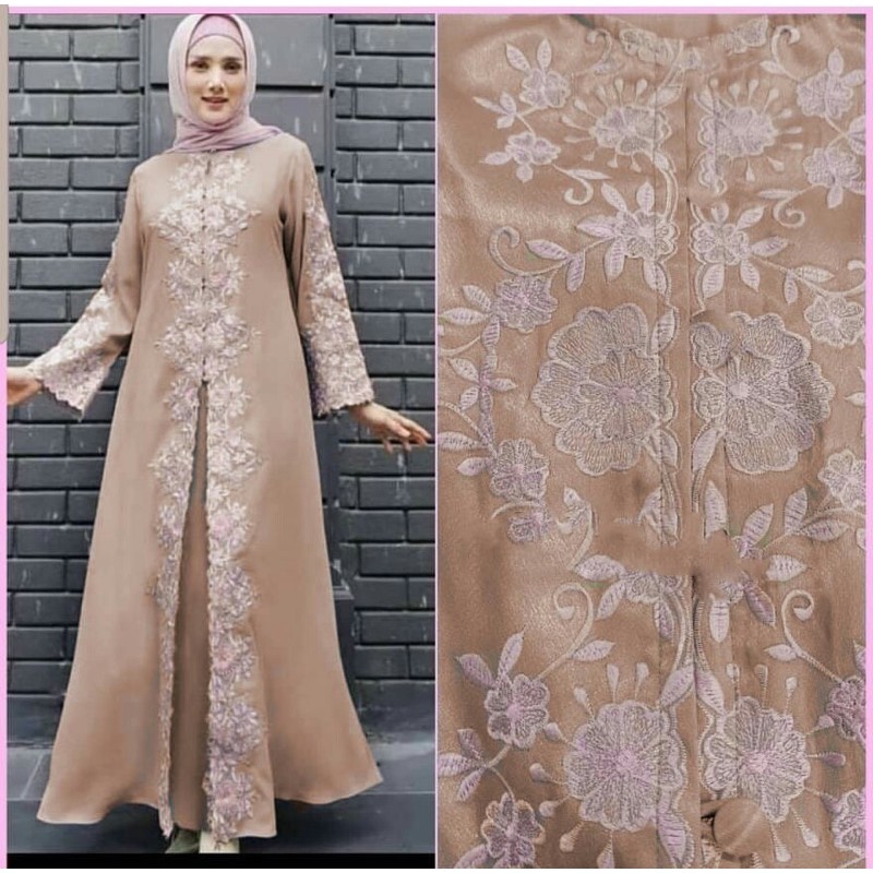 Gamis / Maxi / Baju Pesta Wanita Muslim Mulan Full Bordir Mewah HQ