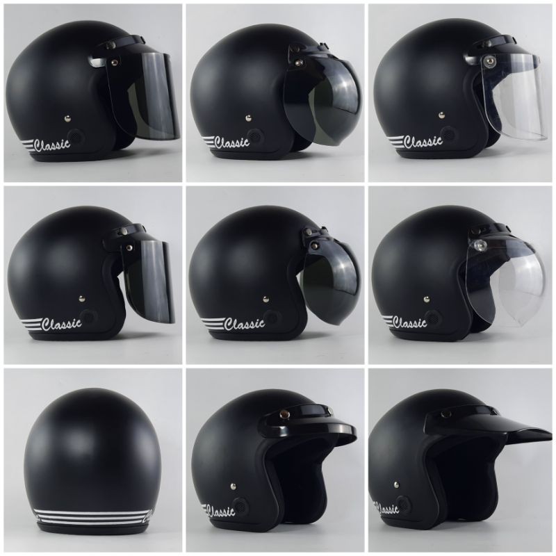 Helm Bogo Dewasa Clasicc Warna Hitam Doff