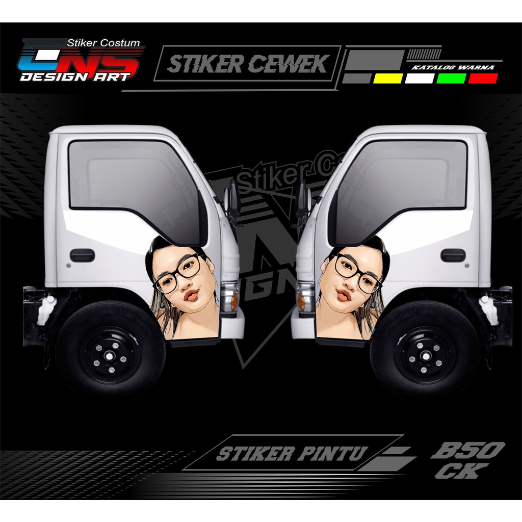 stiker pintu kabin elf/truk/canter stiker variasi pintu mobil elf/ truk/canter stiker pintu pickup s