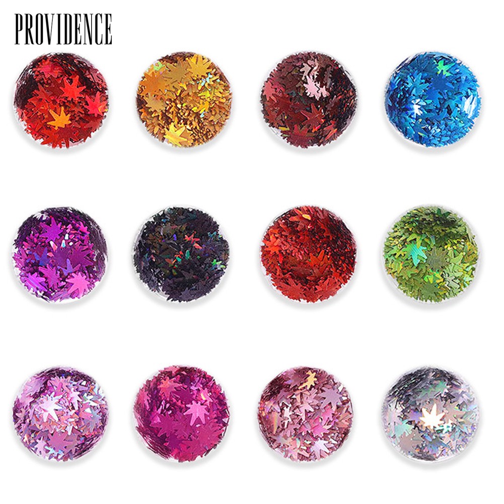 Providence 12 Color Maple Leaf Holographic Shiny Nail Art Glitter Sequins Manicure