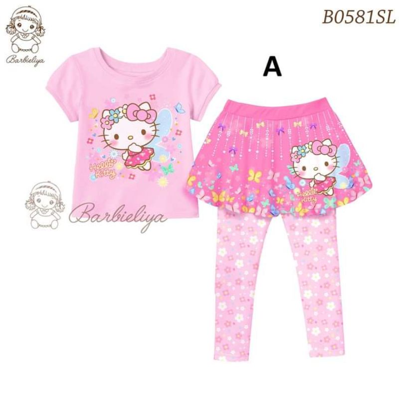 BL41 BAJU ANAK + LEGGING ROK bahan katun