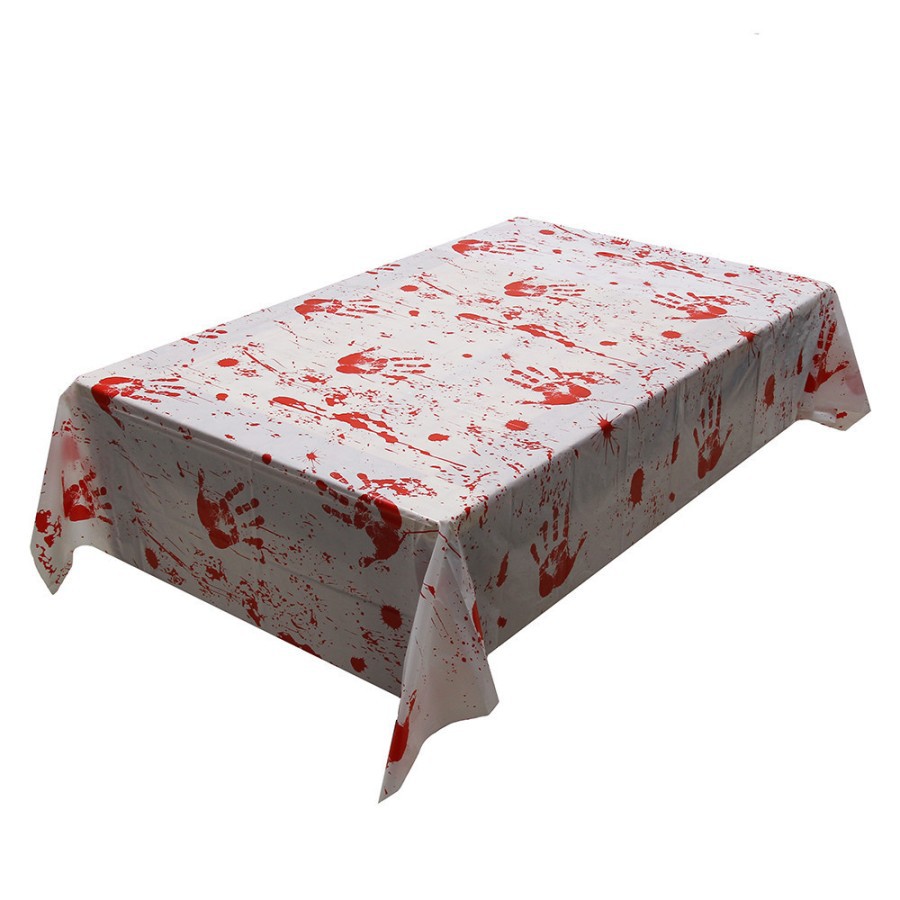 BLTC bloody table cover cloth taplak meja halloween prank darah rumah