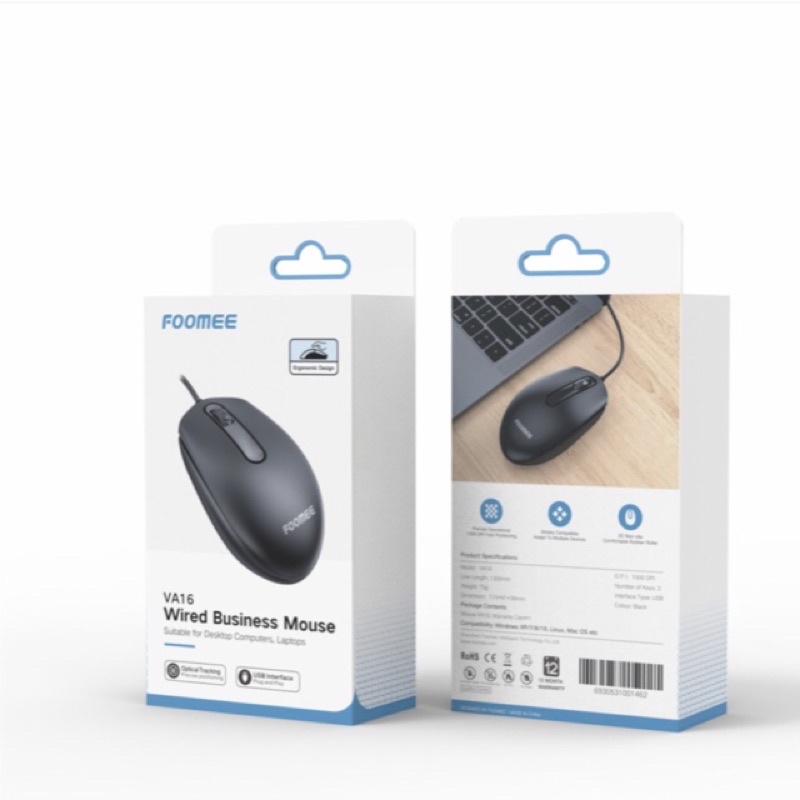 MOUSE FOOMEE VA16 1000 DPI BUSINESS 1.3M BUKAN LOGITECH B100