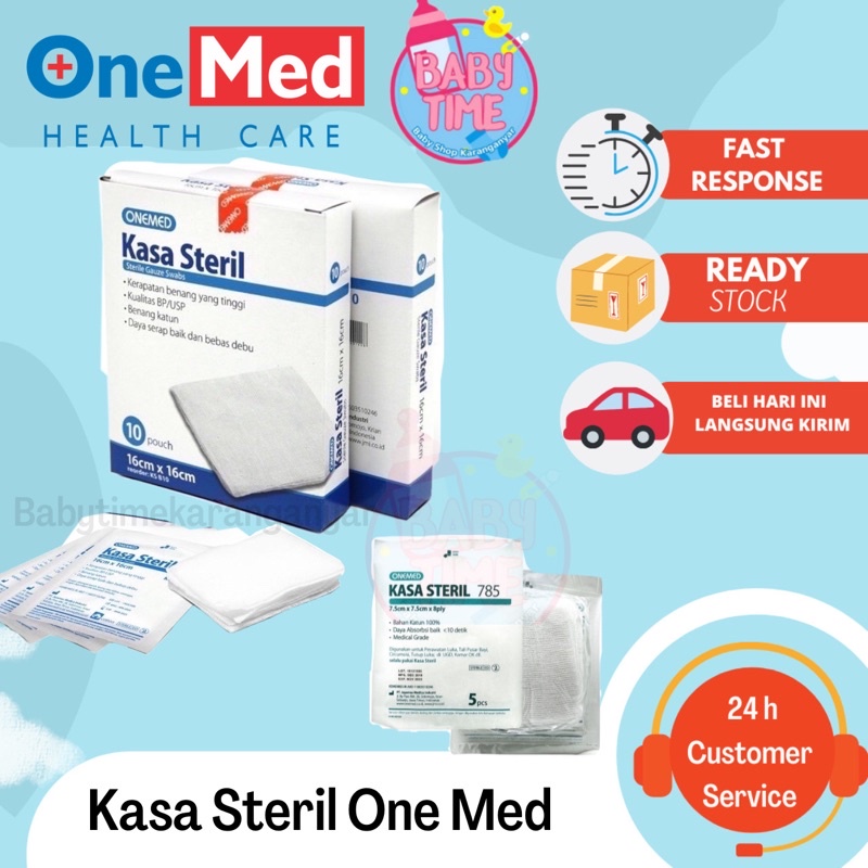 KASA STERIL 16x16cm ONEMED isi 10 per Box Untuk Luka dan Tali Pusar Bayi