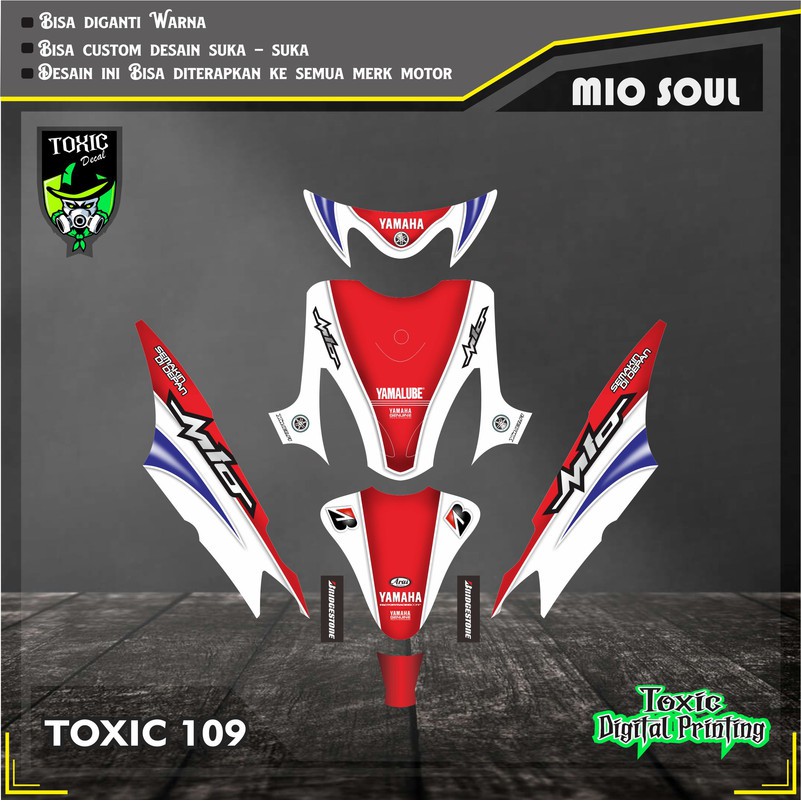 Sticker Decal YAMAHA MIO SPORTY MERAH PUTIH