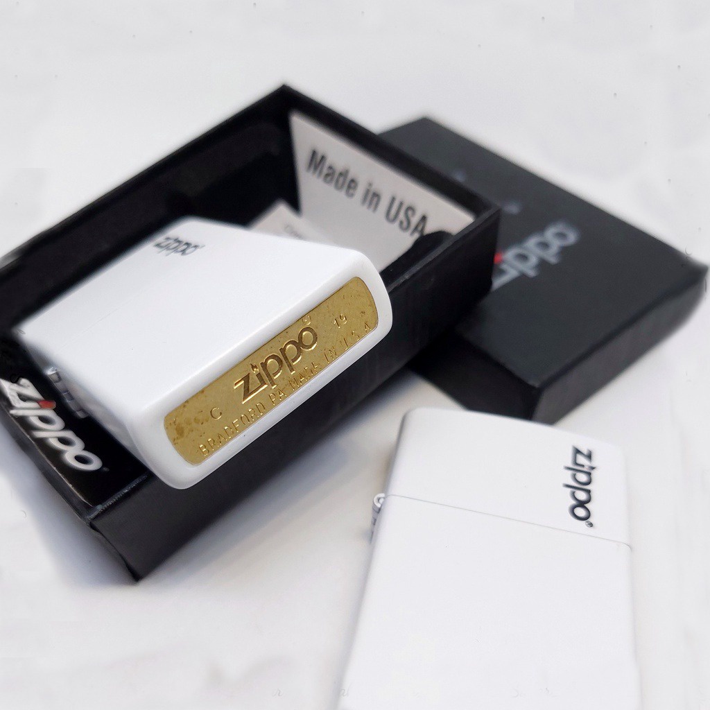 Korek Api Zippo Matte Putih Logo Grade ori