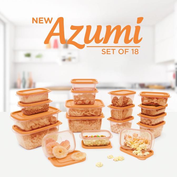 FREEONGKIR Food Container Tempat Penyimapanan Makanan Azumi Set 18pcs MT408