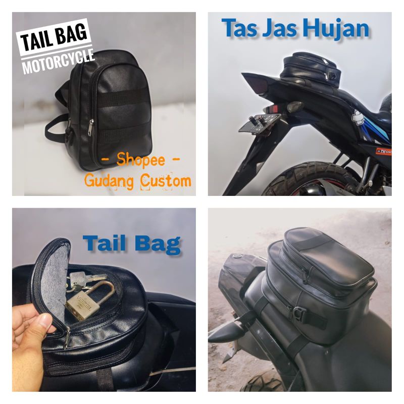 Tail Bag Motor Tas Jas Hujan Universal Vixion CB150R MT15 Xabre XSR