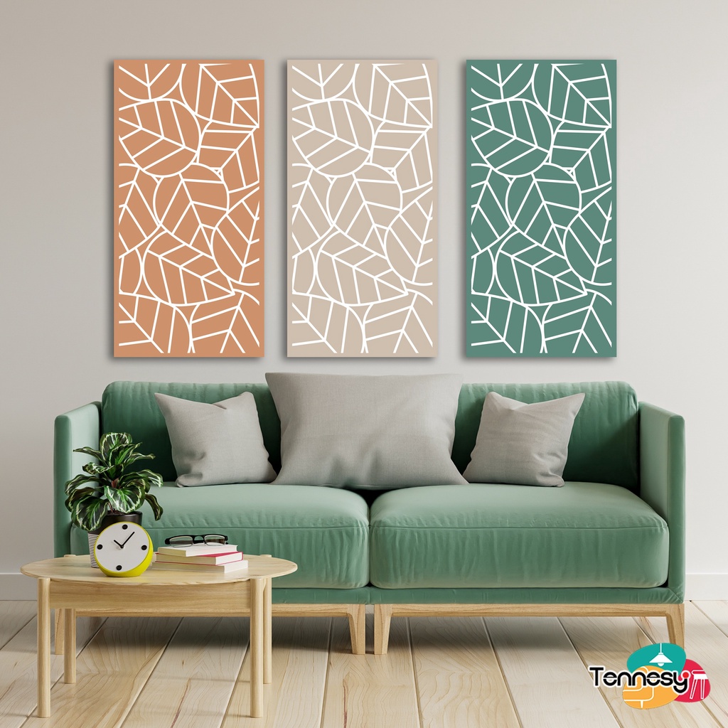 TENNESY HIASAN DINDING DAUN LEAF LINE WALL DECOR 15x30CM PAJANGAN KAYU POSTER DEKORASI DINDING KAMAR TIDUR RUMAH