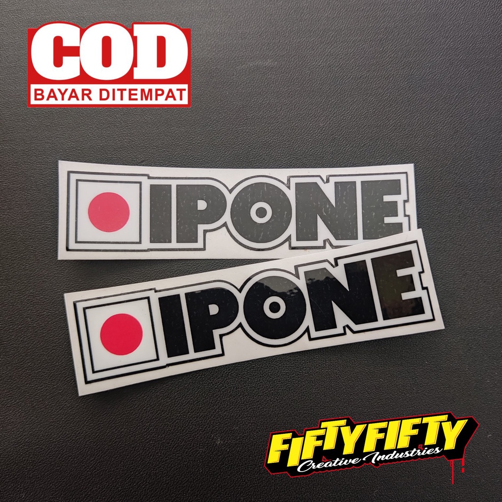 Stiker Print Cut IPONE Stiker Printing Laminasi Glossy Stiker Motor Mobil Helm Sudah Membentuk Pola Desain